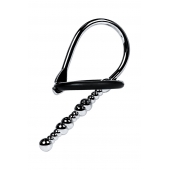 Серебристый уретральный плаг-бусины TOYFA Metal с мягким фиксириющим кольцом - ToyFa - купить с доставкой в Реутове