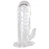 Прозрачная гелевая насадка с клиторальным отростком - 13 см. - Toyfa Basic - в Реутове купить с доставкой