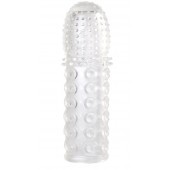 Прозрачная закрытая гелевая насадка - 13,5 см. - Toyfa Basic - в Реутове купить с доставкой