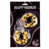 Металлические наручники с леопардовой плюшевой отделкой - Сима-Ленд - купить с доставкой в Реутове