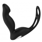 Черный вибромассажер простаты P-PLEASER W ERECTION ENHANCE - Dream Toys - в Реутове купить с доставкой