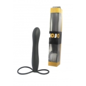 Черная насадка на пенис для двойной стимуляции Mojo BlackJack - 15 см. - Seven Creations - в Реутове купить с доставкой