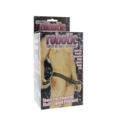 Мужской фаллопротез с вибрацией ROBOTIC MALE STRAP-ON BLACK - 17 см. - Seven Creations - купить с доставкой в Реутове