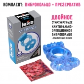 Голубое эрекционное виброкольцо Luxe VIBRO  Дьявол в доспехах  + презерватив - Luxe - в Реутове купить с доставкой