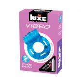 Голубое эрекционное виброкольцо Luxe VIBRO  Кошмар русалки  + презерватив - Luxe - в Реутове купить с доставкой