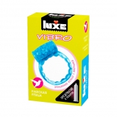 Голубое эрекционное виброкольцо Luxe VIBRO  Райская птица  + презерватив - Luxe - в Реутове купить с доставкой