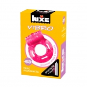 Розовое эрекционное виброкольцо Luxe VIBRO  Ужас Альпиниста  + презерватив - Luxe - в Реутове купить с доставкой