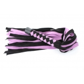 Черно-розовая плеть из замши - 58 см. - БДСМ Арсенал - купить с доставкой в Реутове