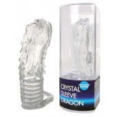 Закрытая прозрачная насадка в форме дракона с креплением-колечком - 14 см. - Erowoman-Eroman - в Реутове купить с доставкой