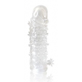 Закрытая прозрачная рельефная насадка Crystal sleeve - 13 см. - Erowoman-Eroman - в Реутове купить с доставкой
