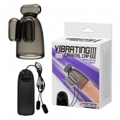 Дымчатая насадка-мастурбатор с вибрацией Vibrating Crystal Cap III - Baile - в Реутове купить с доставкой