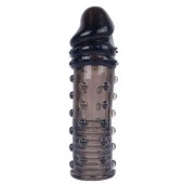 Черная насадка на пенис с пупырышками - 15 см. - Sex Expert - в Реутове купить с доставкой