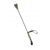 Черно-золотистый стек с хлопушкой из кожи - 62 см. - Sitabella - купить с доставкой в Реутове