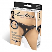 Черные плюшевые трусики для страпона - Lux Fetish - купить с доставкой в Реутове