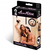 Черные фиксаторы с креплением к двери - Lux Fetish - купить с доставкой в Реутове
