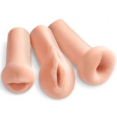 Комплект из 3 мастурбаторов All 3 Holes: вагина, анус, ротик - Pipedream - в Реутове купить с доставкой