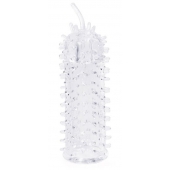 Закрытая рельефная насадка Crystal sleeve с усиками - 12 см. - Erowoman-Eroman - в Реутове купить с доставкой