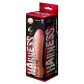 Телесная изогнутая насадка на Harness с коннектором BLACK LINE - 17 см. - LOVETOY (А-Полимер) - купить с доставкой в Реутове