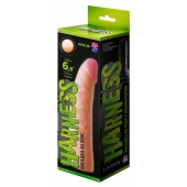 Телесная изогнутая насадка на Harness с коннектором GREEN LINE - 18 см. - LOVETOY (А-Полимер) - купить с доставкой в Реутове