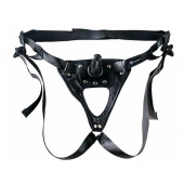 Черный пояс-трусики с насадкой  Soft-Принц  - 17 см. - LOVETOY (А-Полимер) - купить с доставкой в Реутове