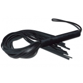 Чёрная кожаная плеть с жесткой ручкой - 63 см. - Sitabella - купить с доставкой в Реутове