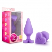 Фиолетовая анальная пробка Naughty Candy Heart Do Me Now - 8,9 см. - Blush Novelties - купить с доставкой в Реутове