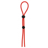 Красное лассо на пенис с двумя бусинами STRETCHY LASSO CAGE - Dream Toys - в Реутове купить с доставкой