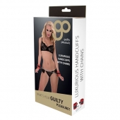 Красно-чёрные наручники на металлической цепочке - Blush Novelties - купить с доставкой в Реутове