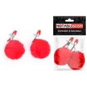 Зажимы для сосков с красным пушком - Notabu - купить с доставкой в Реутове
