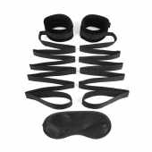 Чёрные манжеты для фиксации на кровати Bondage Bed Strap - Lux Fetish - купить с доставкой в Реутове