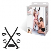Чёрный набор для фиксации у двери - Lux Fetish - купить с доставкой в Реутове