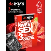 Презервативы для орального секса DOMINO Sweet Sex с ароматом клубничного коктейля  - 3 шт. - Domino - купить с доставкой в Реутове