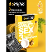 Презервативы для орального секса DOMINO Sweet Sex с ароматом тропических фруктов - 3 шт. - Domino - купить с доставкой в Реутове