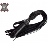 Черная плеть  Ковбой  с ручкой-фаллосом - 55 см. - Sitabella - купить с доставкой в Реутове