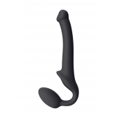 Черный безремневой страпон Silicone Bendable Strap-On S - Strap-on-me - купить с доставкой в Реутове