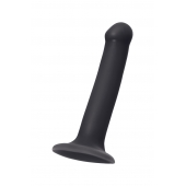 Черный фаллос на присоске Silicone Bendable Dildo M - 18 см. - Strap-on-me - купить с доставкой в Реутове