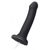 Черный фаллос с имитацией эякуляции Silicon Cum Dildo L - 19,6 см. - Strap-on-me - купить с доставкой в Реутове