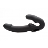 Черный безремневой страпон Urge Silicone Strap On с пультом ДУ - 24 см. - XR Brands - купить с доставкой в Реутове