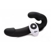 Черный безремневой страпон Urge Silicone Strap On с пультом ДУ - 24 см. - XR Brands - купить с доставкой в Реутове