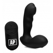 Черный стимулятор простаты Alpha-Pro 7X P-Milker Silicone Prostate Stimulator with Milking Bead - XR Brands - в Реутове купить с доставкой