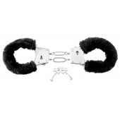 Меховые чёрные наручники Beginner s Furry Cuffs - Pipedream - купить с доставкой в Реутове