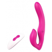Ярко-розовый безремневой страпон REMOTE DOUBLE DIPPER - 22 см. - Dream Toys - купить с доставкой в Реутове