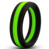 Черно-зеленое эрекционное кольцо Silicone Go Pro Cock Ring - Blush Novelties - в Реутове купить с доставкой