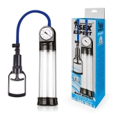 Прозрачная вакуумная помпа Sex Expert с манометром - Sex Expert - в Реутове купить с доставкой