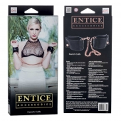 Черные мягкие наручники Entice French Cuffs с цепью - California Exotic Novelties - купить с доставкой в Реутове