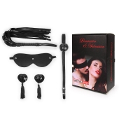 Эротический набор в черном цвете: маска, кляп, пэстисы, плётка - Notabu - купить с доставкой в Реутове