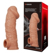 Телесная насадка на фаллос с отверстием для мошонки EXTREME SLEEVE - 17,6 см. - KOKOS - в Реутове купить с доставкой