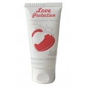 Лубрикант на водной основе с ароматом малины Love Protection Strawberry - 50 мл. - Lola Games - купить с доставкой в Реутове