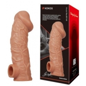 Телесная насадка на фаллос с фиксацией мошонки EXTREME SLEEVE - 15,6 см. - KOKOS - в Реутове купить с доставкой