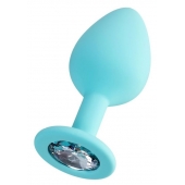 Мятная анальная втулка Brilliant с прозрачным кристаллом - 8 см. - ToyFa - купить с доставкой в Реутове